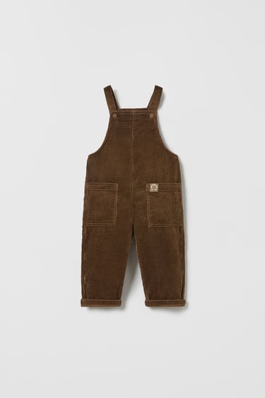 Image 0 of CORDUROY BUBBLE OVERALLS from Zara