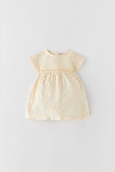 Image 0 of COMBINED EMBROIDERED DRESS from Zara