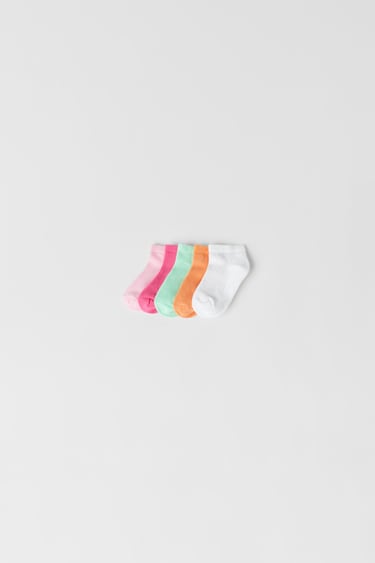 BABY/ FIVE-PACK OF COLORFUL PLAIN SOCKS