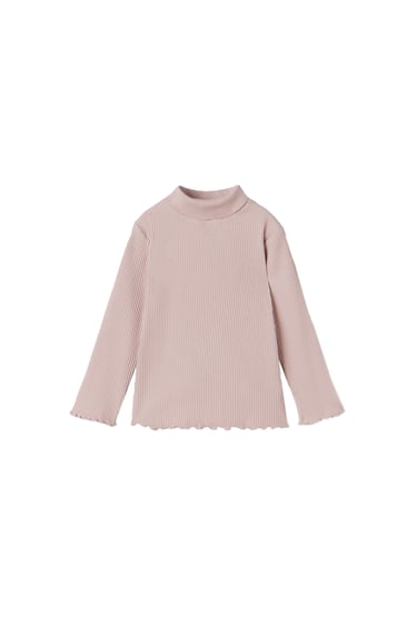 Image 0 of RIBBED TURTLENECK T-SHIRT from Zara