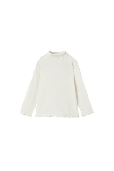 Image 0 of RIBBED TURTLENECK T-SHIRT from Zara