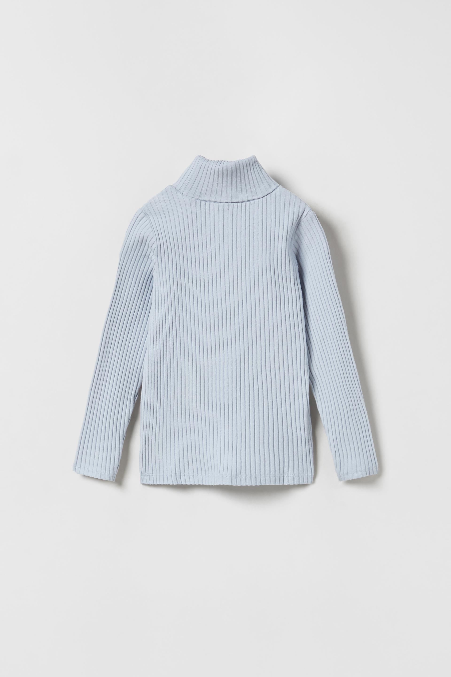 RIBBED TURTLENECK T-SHIRT - Sky blue 