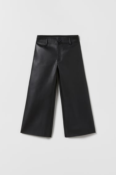 Image 0 of FAUX LEATHER MARINE TROUSERS from Zara