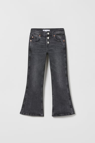 Image 0 of FLARED BUTTON-FLY JEANS from Zara