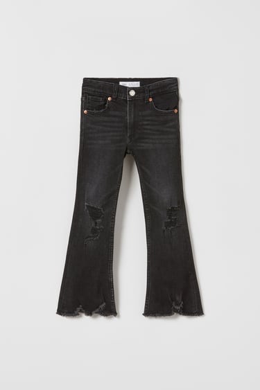 Image 0 of RIPPED FLARE JEANS from Zara