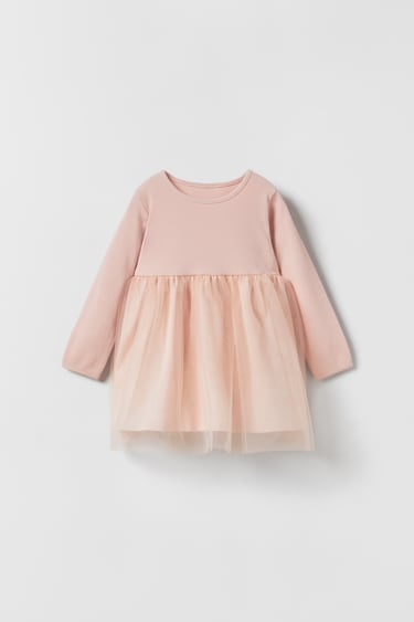 Image 0 of CONTRAST TULLE DRESS from Zara
