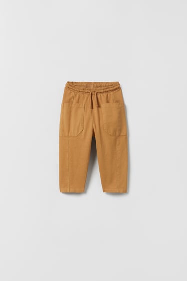 Image 0 of CONTRASTING PLUSH JERSEY TROUSERS from Zara
