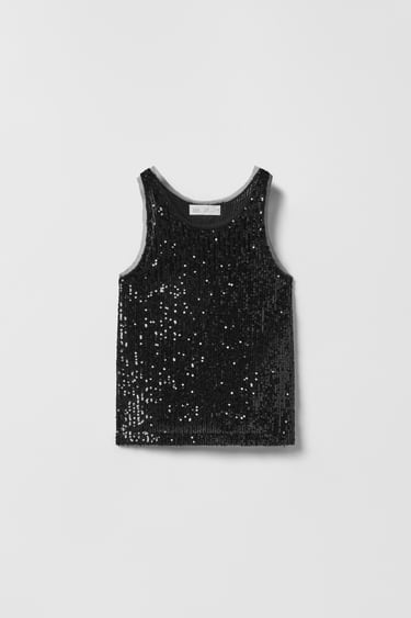 Image 0 of SEQUINNED T-SHIRT from Zara