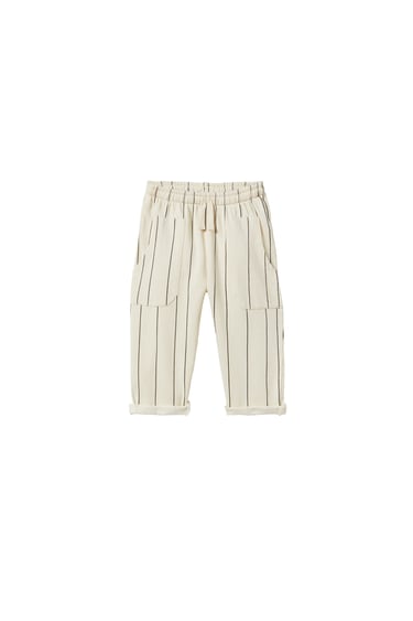 Image 0 of STRIPED PLUSH JERSEY TROUSERS from Zara
