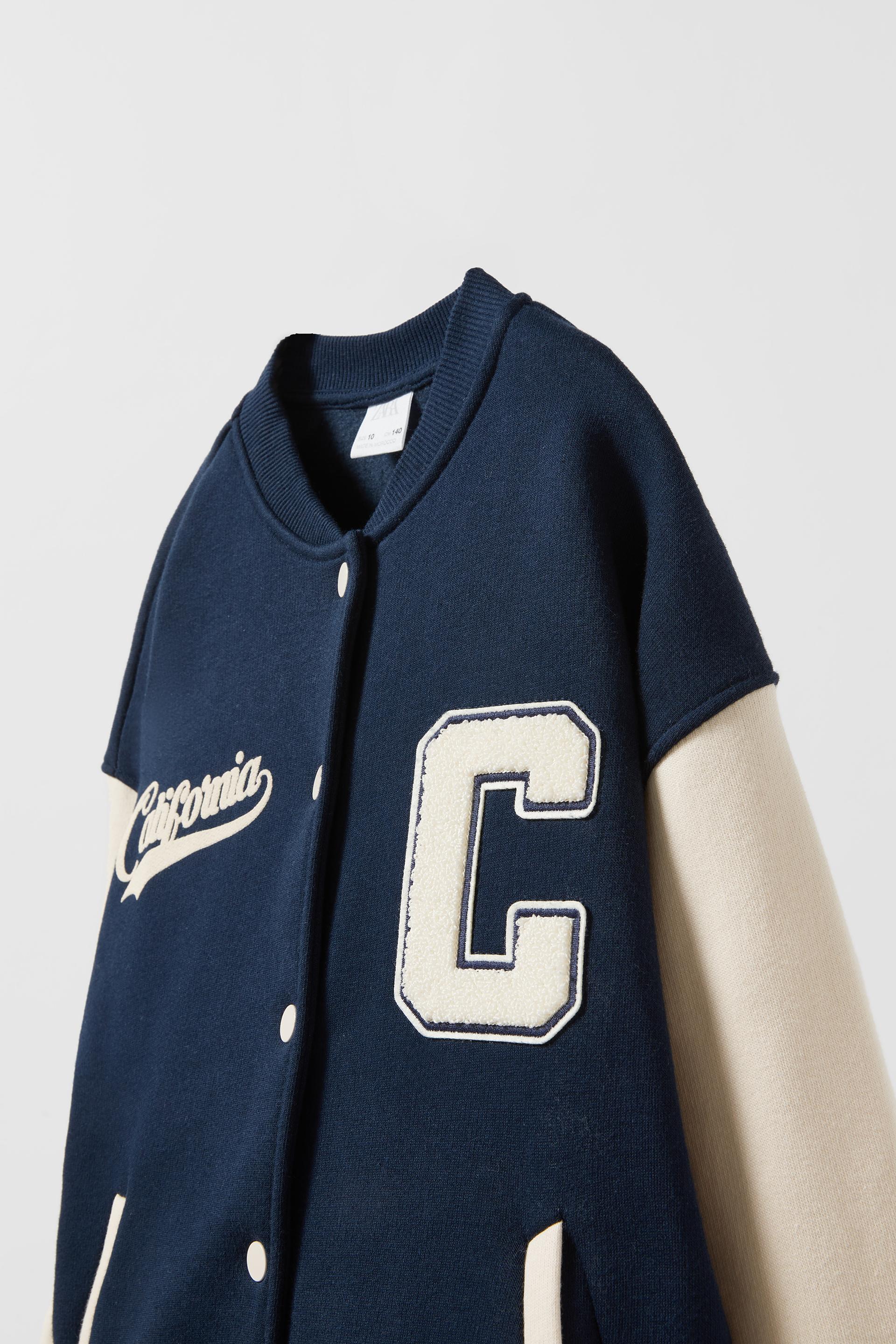 varsity bomber jacket zara