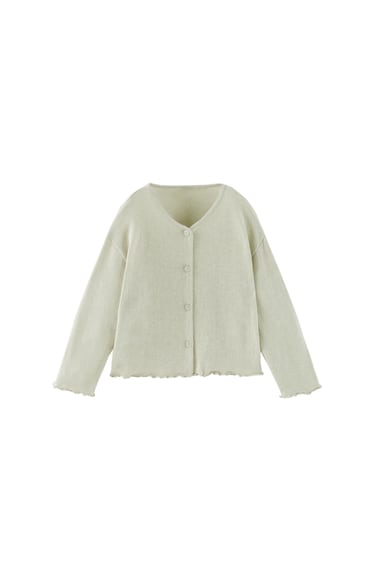 Image 0 of KNIT CARDIGAN WITH OVERLOCK from Zara