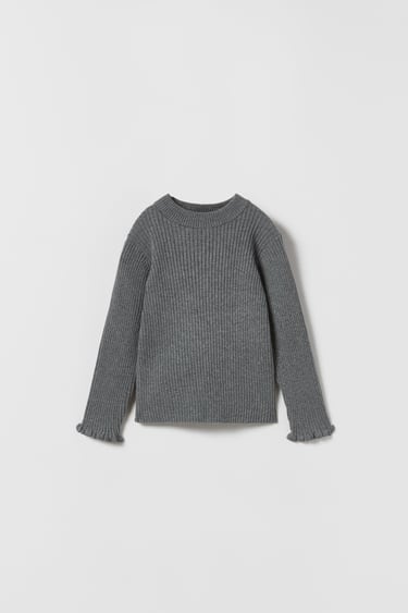 Image 0 of RIBBED MOCK NECK KNIT SWEATER from Zara