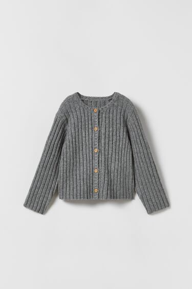 Image 0 of RIBBED KNIT CARDIGAN from Zara