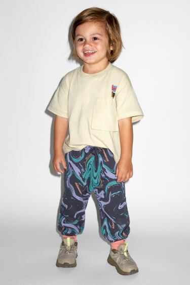 Image 0 of PLUSH TROUSERS WITH A WAVY PRINT from Zara
