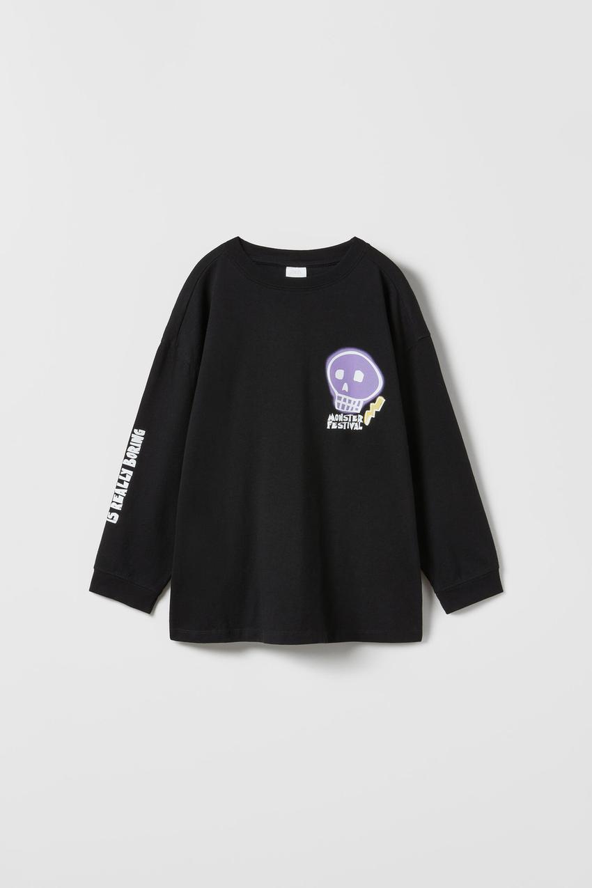 CAMISETA MONSTER FESTIVAL Negro ZARA Espana