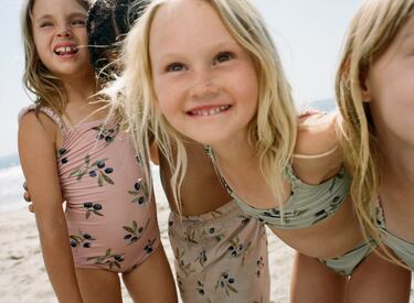 KIDS/ SWIMSUIT WITH WATERCOLOUR OLIVES