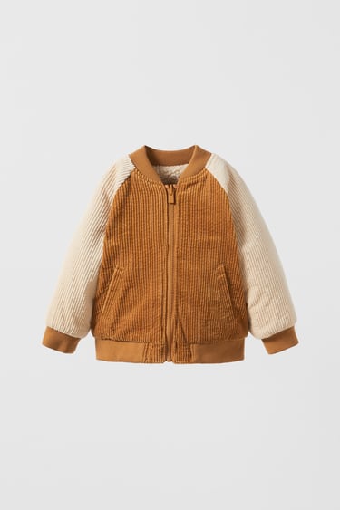 Image 0 of REVERSIBLE FAUX SHEARLING BOMBER JACKET from Zara