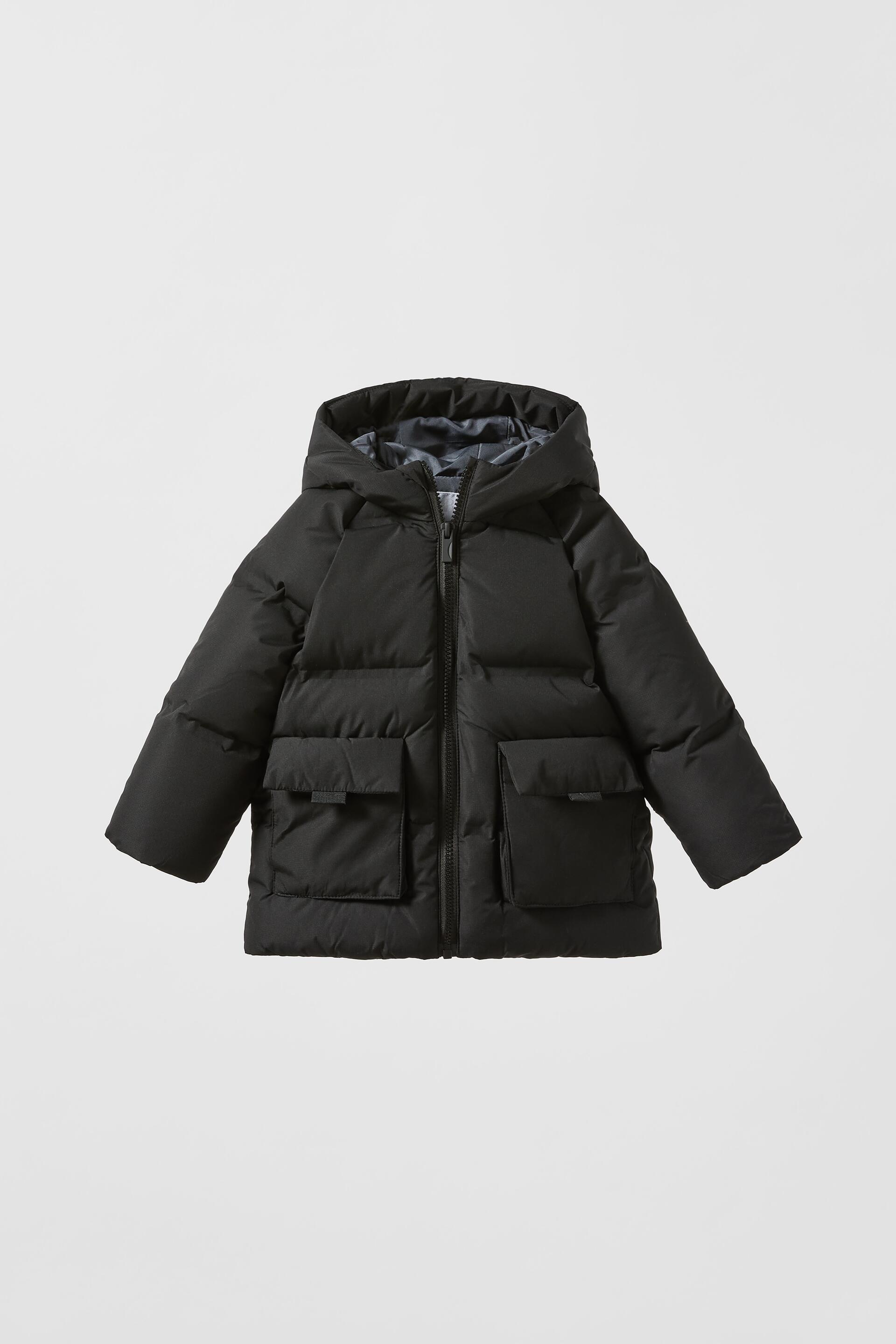 Zara black feather down coat Clearance