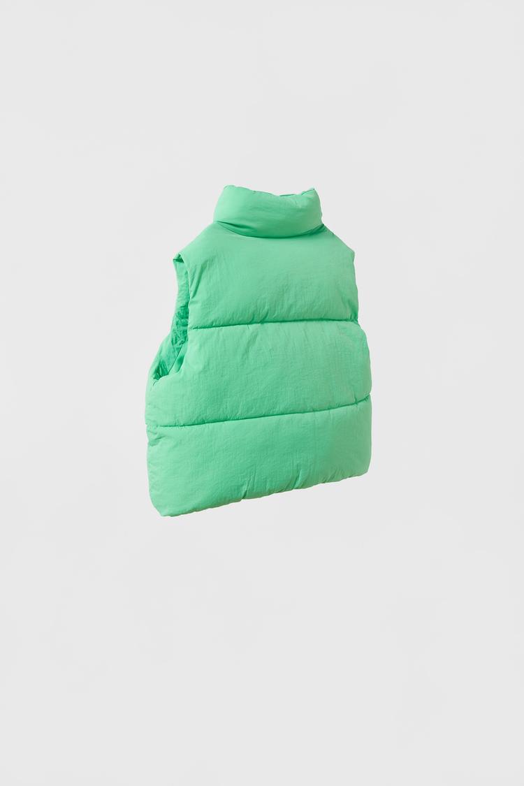 cropped puffer gilet zara