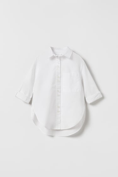 Image 0 of PLAIN OXFORD SHIRT WITH HEM DETAIL from Zara