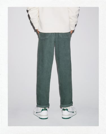 Image 0 of CORDUROY TROUSERS WITH ELASTIC WAIST from Zara
