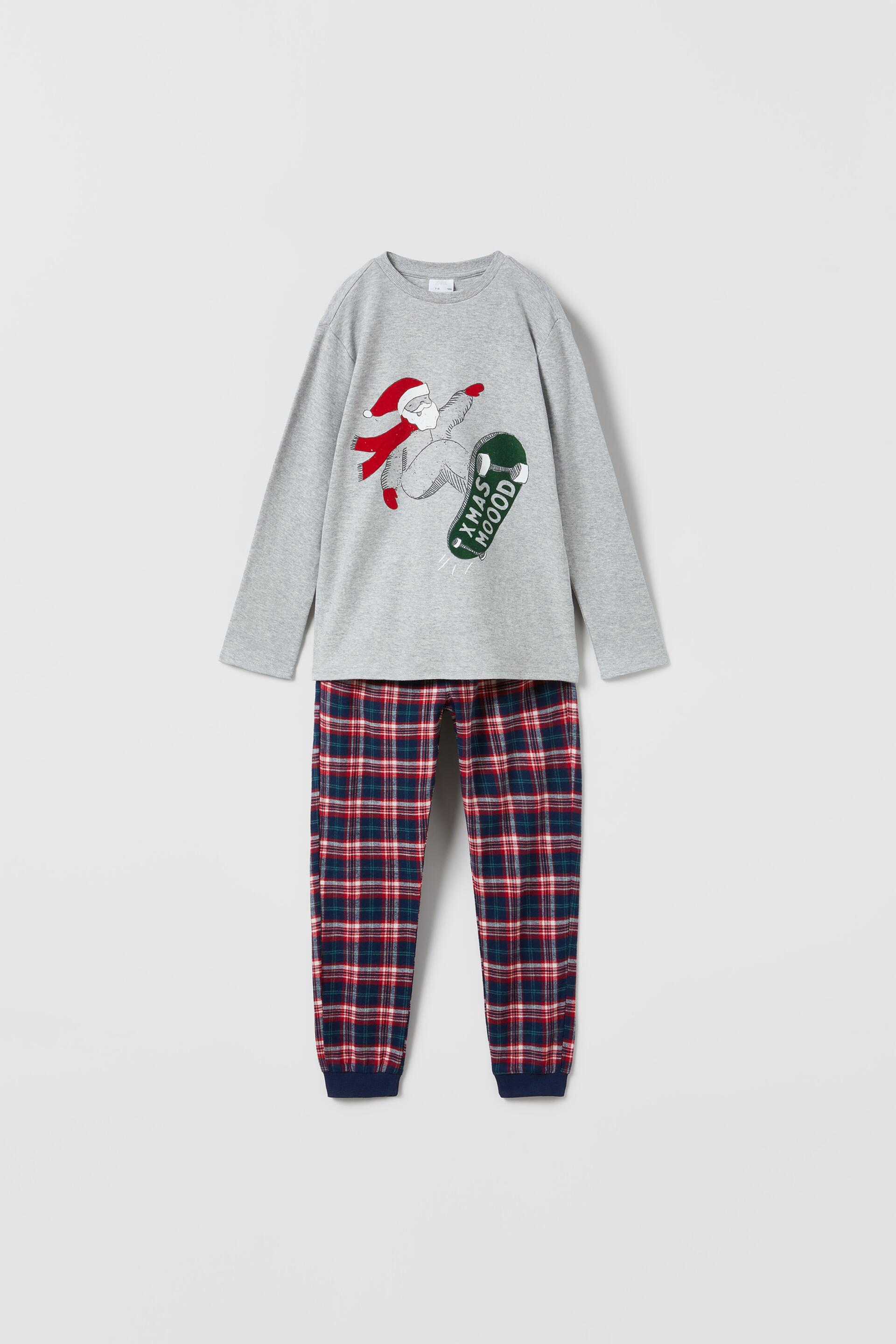 Enfants Pyjama En Flanelle Imprime Gris Zara France Enfants Pyjama En Flanelle Imprime Gris Zara France