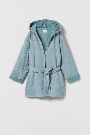 Image 0 of TEXTURED DRESSING GOWN from Zara