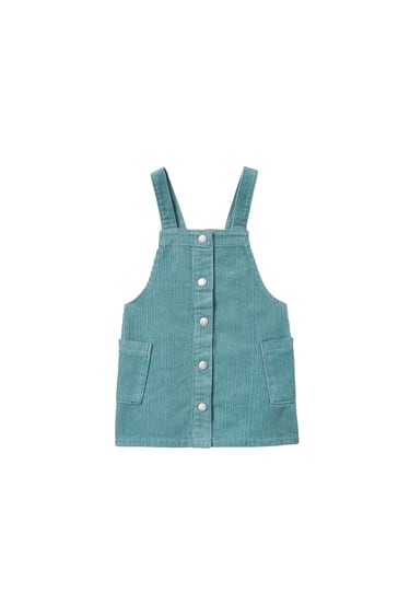 Image 0 of CORDUROY PINAFORE DRESS WITH SNAP BUTTONS from Zara