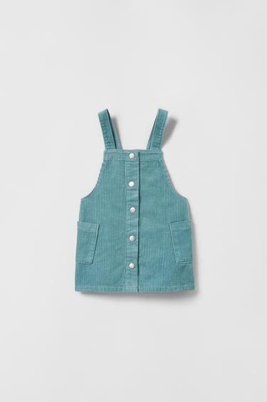 Image 0 of CORDUROY PINAFORE DRESS WITH SNAP BUTTONS from Zara