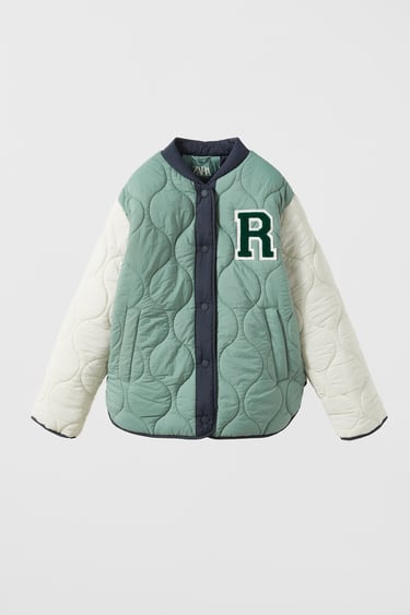 QUILTED VARSITY BOMBER JACKET