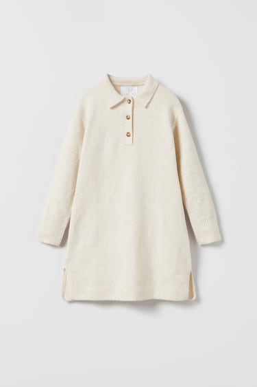 Image 0 of POLO COLLAR KNIT DRESS from Zara