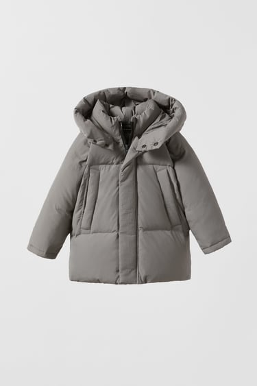 Image 0 of LONG WATER-REPELLENT FEATHER DOWN PUFFER JACKET from Zara