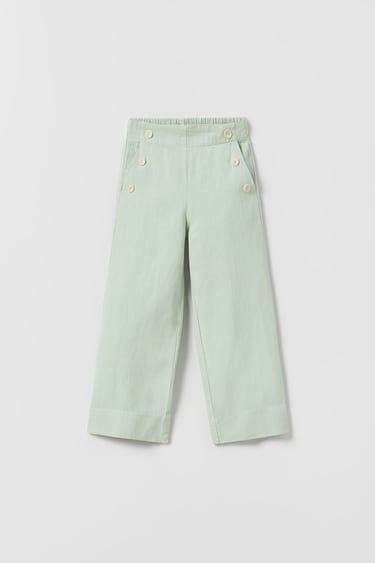 Image 0 of LINEN-BLEND CULOTTES from Zara