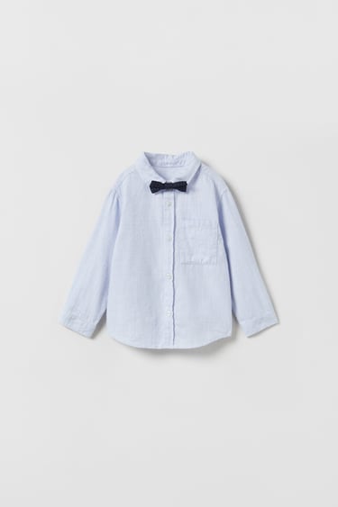 Image 0 of SHIRT WITH BOW TIE from Zara