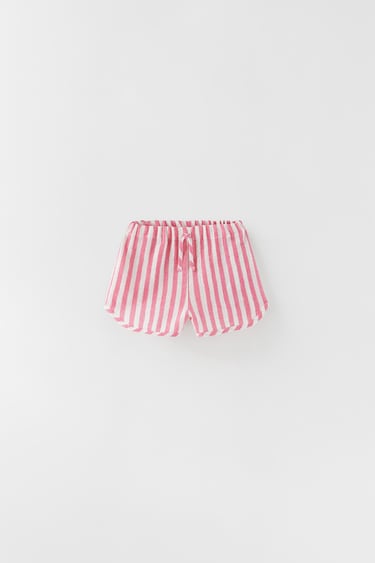 Image 0 of STRIPED TEXTURED BERMUDA SHORTS from Zara