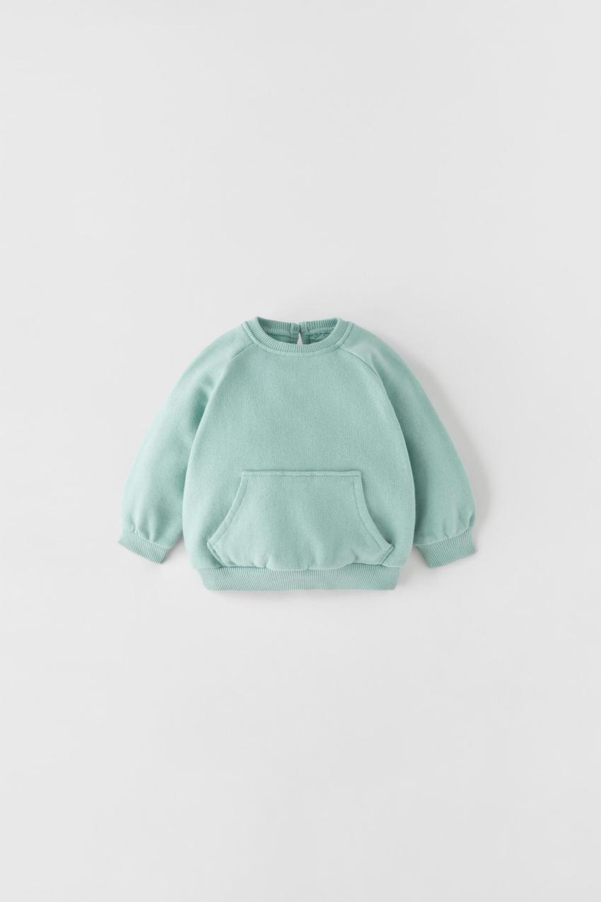POUCH POCKET HOODIE - Blue / Green | ZARA Angola