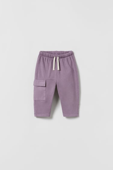 Image 0 of PLUSH CARGO CONTRAST TROUSERS from Zara