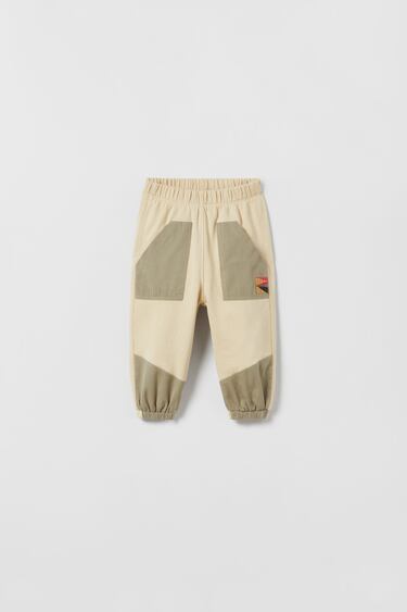 Image 0 of CONTRASTING PLUSH JERSEY TROUSERS from Zara