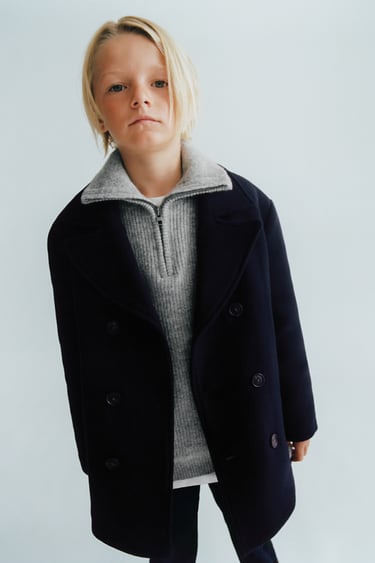 Image 0 of WOOL BLEND NAUTICAL COAT from Zara