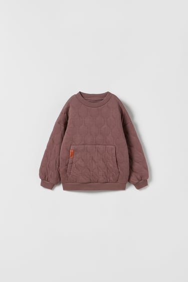 Image 0 of QUILTED SWEATSHIRT WITH POUCH POCKET from Zara