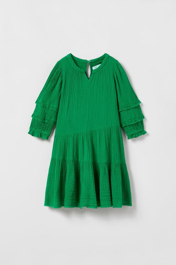 TEXTURED ASYMMETRIC PANEL DRESS 