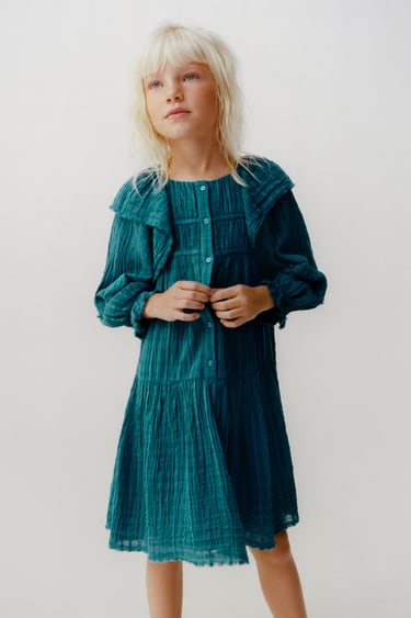 Image 0 of TEXTURED DRESS WITH RUFFLES - LIMITED EDITION from Zara