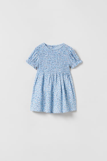 Image 0 of SMOCKED FLORAL DRESS from Zara