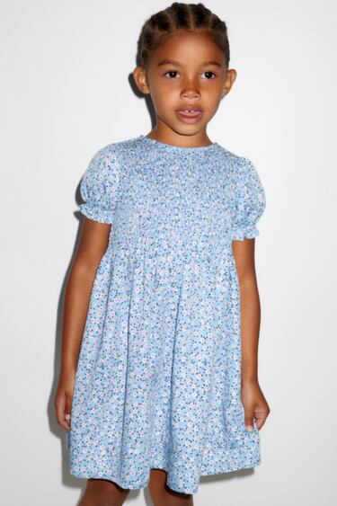 Image 0 of SMOCKED FLORAL DRESS from Zara
