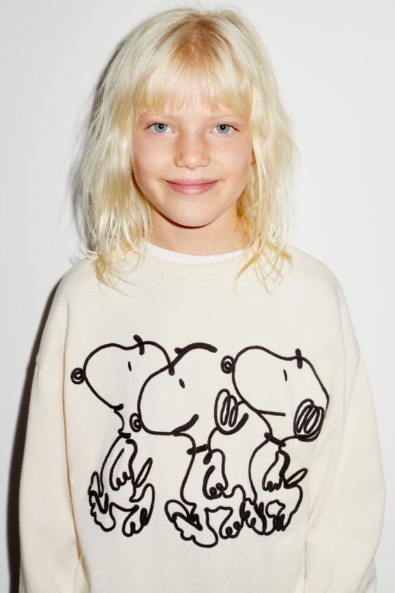Snoopy Peanuts スウェットシャツ エクリュ Zara Japan 日本 Snoopy Peanuts スウェットシャツ エクリュ Zara Japan 日本