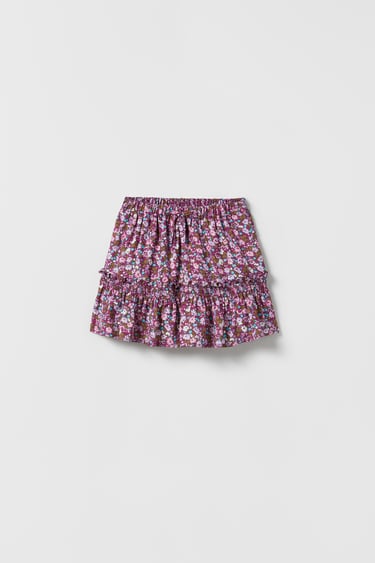 Image 0 of GATHERED FLORAL SKIRT from Zara