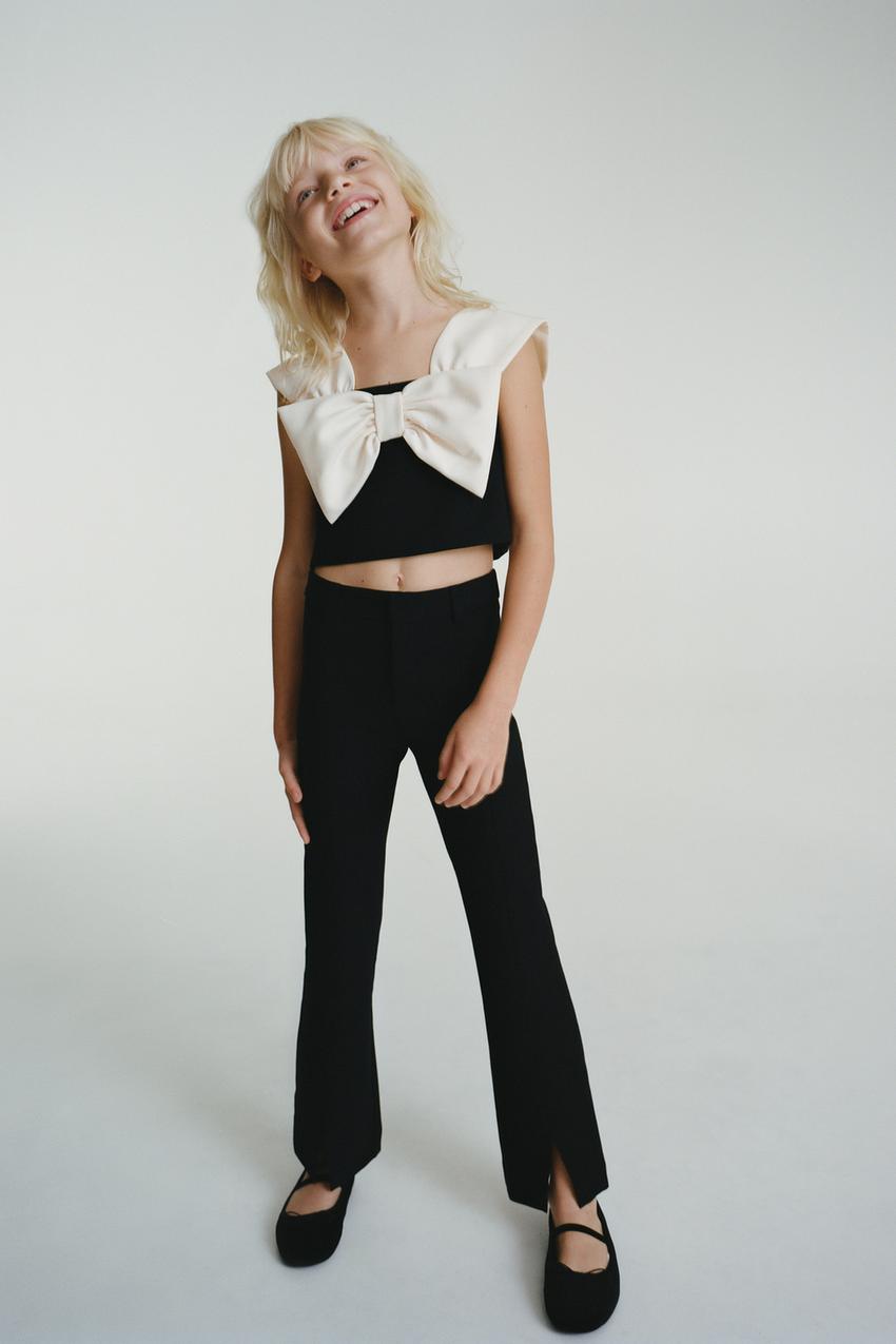 Zara black bow top Clearance
