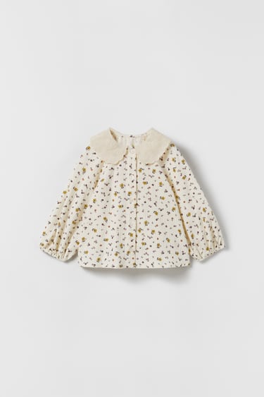 Image 0 of EMBROIDERED FLORAL SHIRT from Zara
