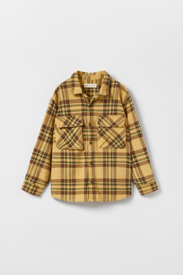 Image 0 of CHECK SHIRT WITH POCKETS AND GUSSETS from Zara