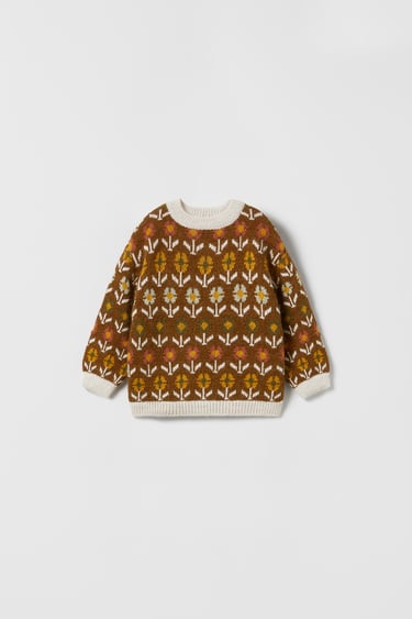 Image 0 of JACQUARD KNIT SWEATER from Zara